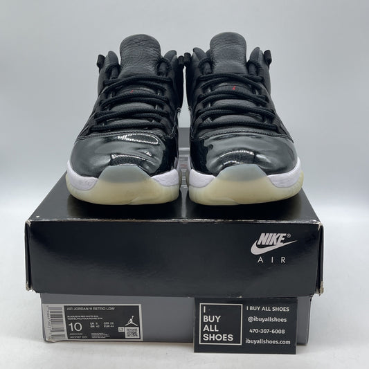 Size 10 - Jordan 11 Retro Low 72-10 Black Red Suede Leather (AV2187-001)