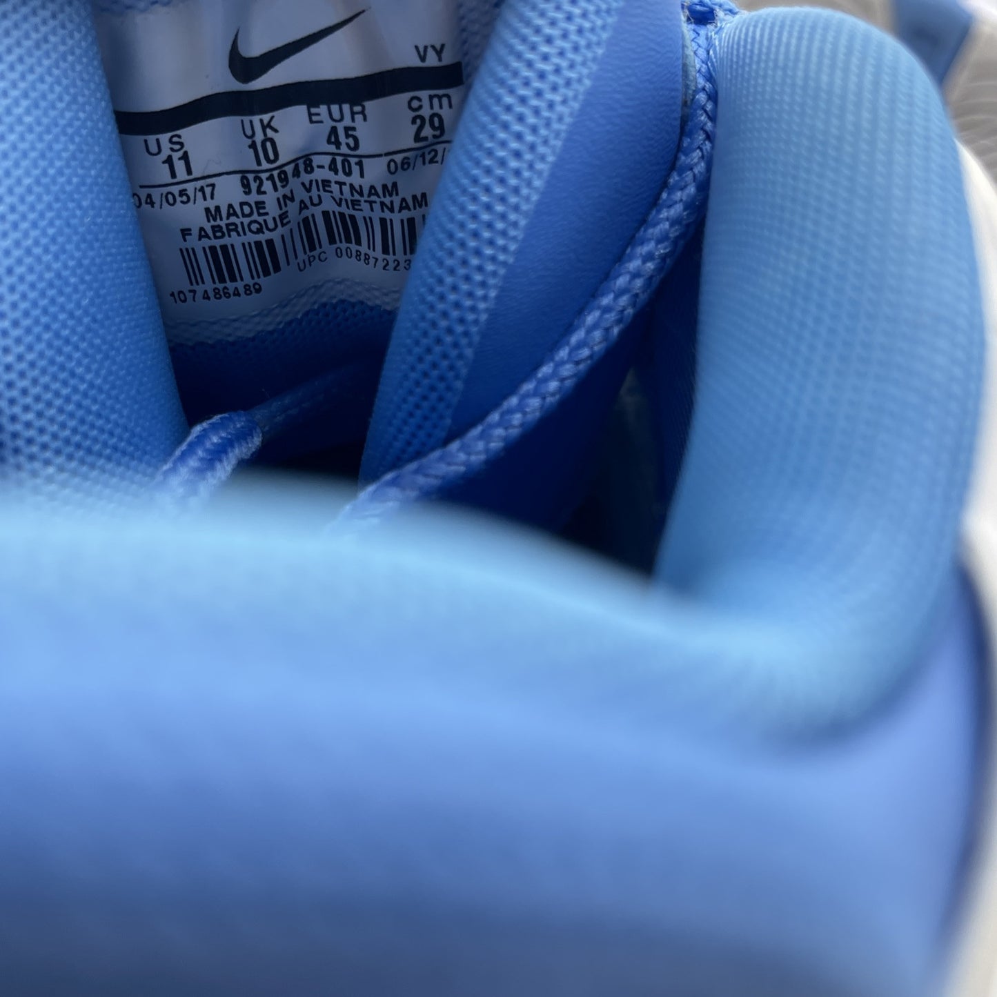 Size 11 - Nike Air More Uptempo University Blue White Suede Leather (921948-401)