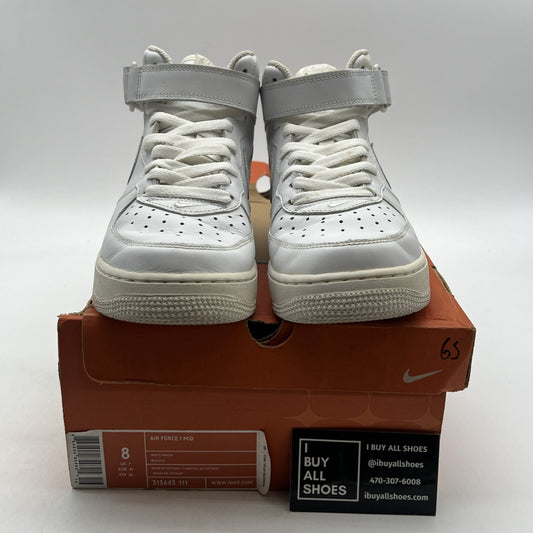 Size 8 - Nike Air Force 1 Mid Triple White (313643-111)