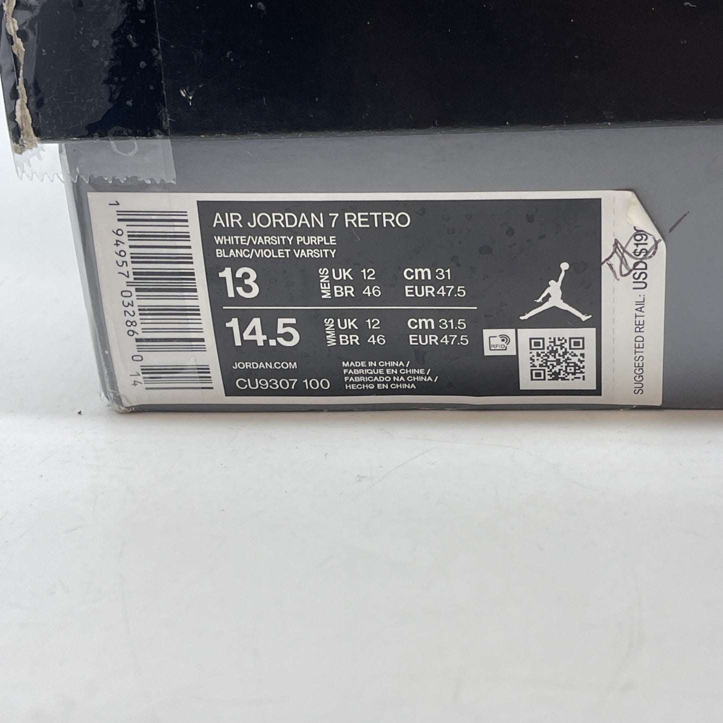 Size 13 - Air Jordan 7 Retro 2021 Flint Grey White Suede Leather (CU9307-100)