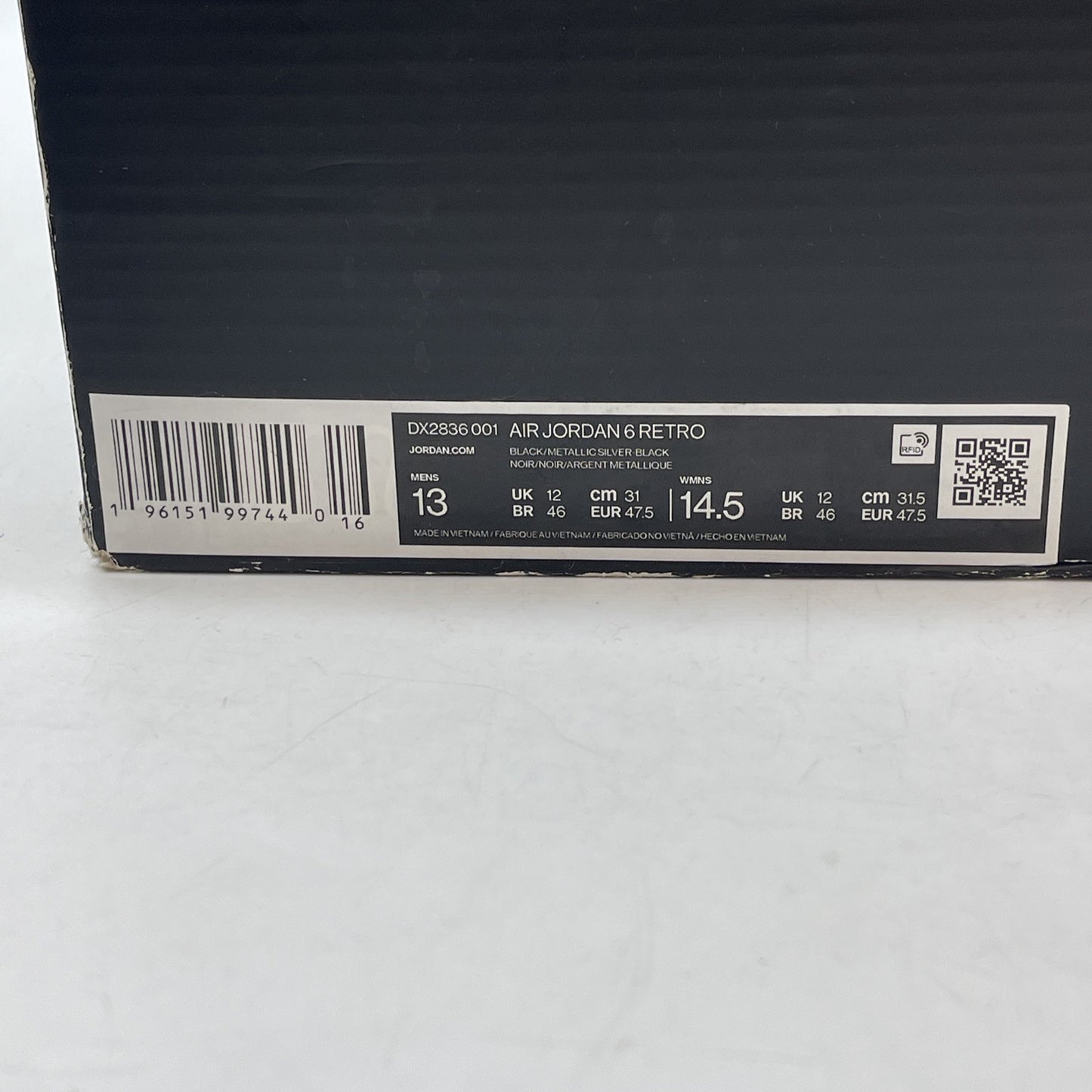 Size 13 - Jordan 6 Retro Mid Chrome Black Suede (DX2836-001)