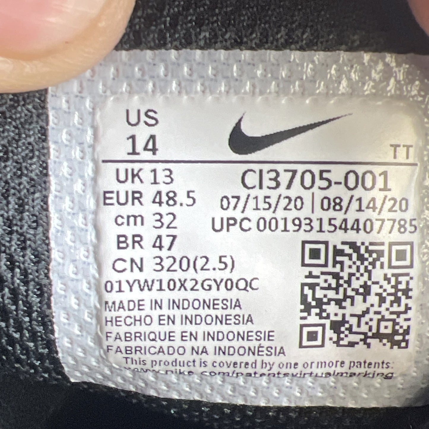 Size 14 - Nike Air Max 95 Essential Triple Black 2020 (CI3705-001)