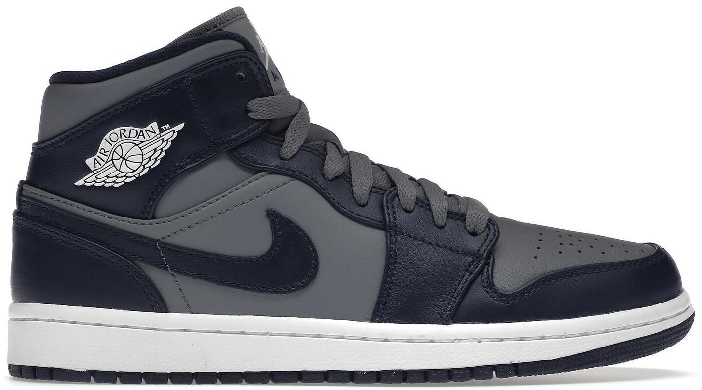 Size 12 - Air Jordan 1 Mid Georgetown Grey Blue Leather (554724-006)