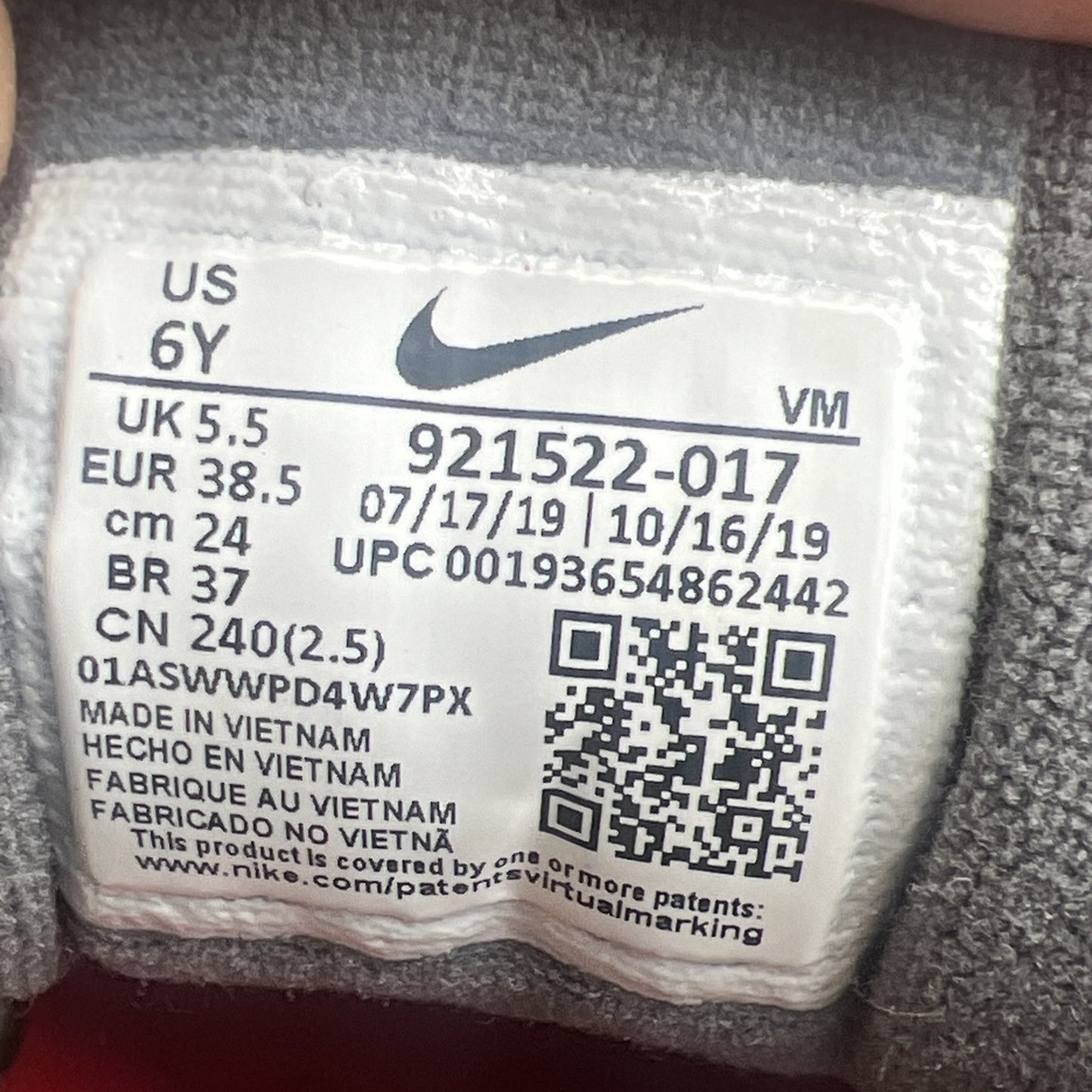 Size 6Y - Nike Air Max 97 Smoke Grey/University Red (GS)(921522 017)