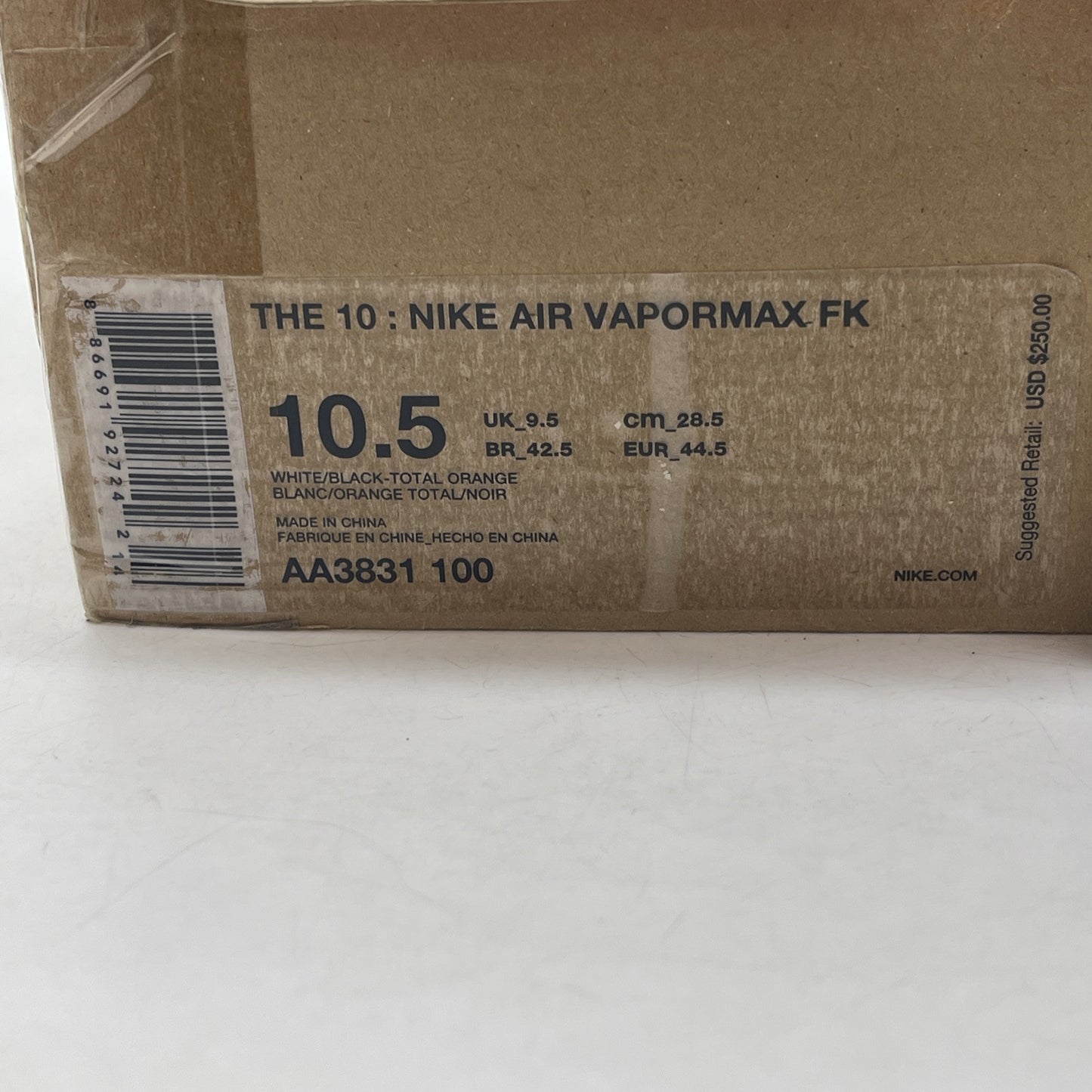 Size 10.5 - Nike Off-White x Air VaporMax Part 2 White Suede (AA3831-100)