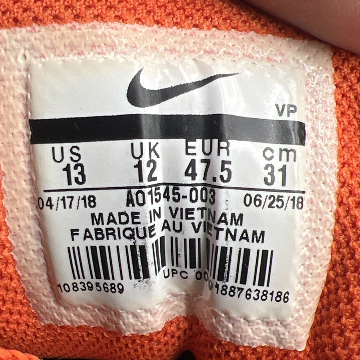 Size 13 - Nike Air Terra Humara 18 Habanero Red (AO1545-003)