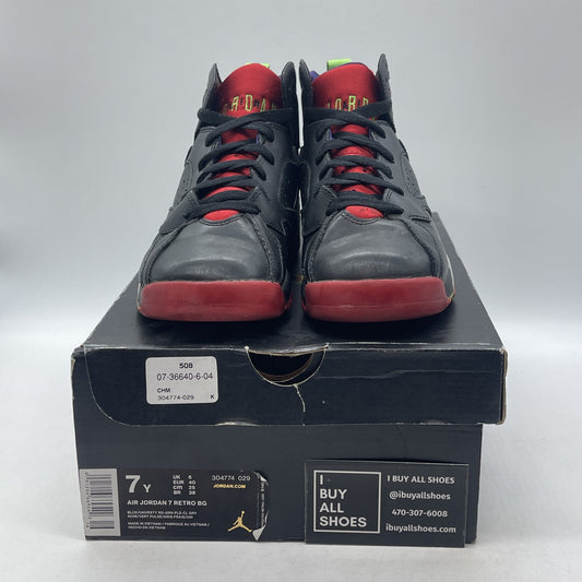 Size 7Y (GS) - Jordan 7 Retro Mid Marvin the Martian Black Red (304774-029)