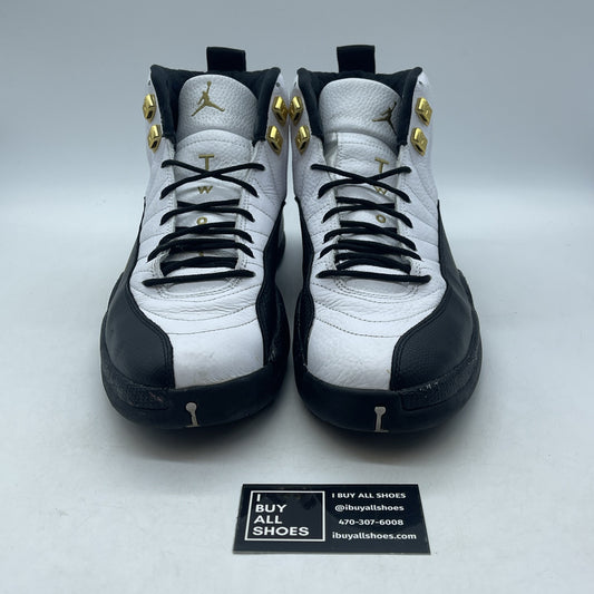 Size 12 - Jordan 12 Royalty Black White Gold Leather (CT8013-170)