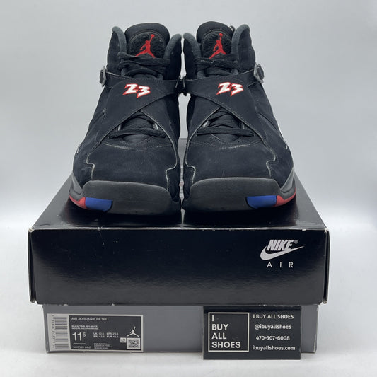 Size 11.5 - Jordan 8 Retro Mid Playoff Black White Black (305381-062)