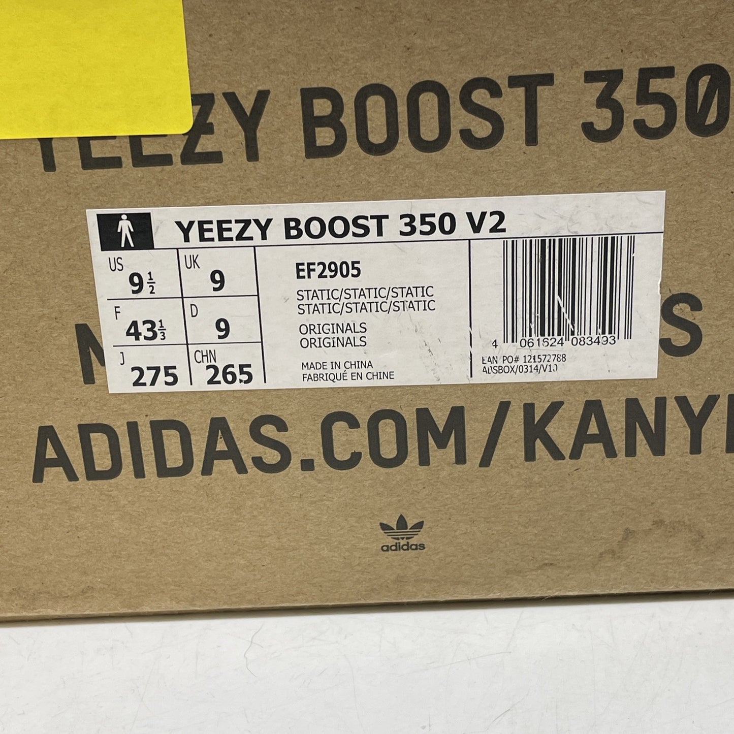 Size 9.5 - adidas Yeezy Boost 350 V2 2018 Low Static Non-Reflective (EF2905)