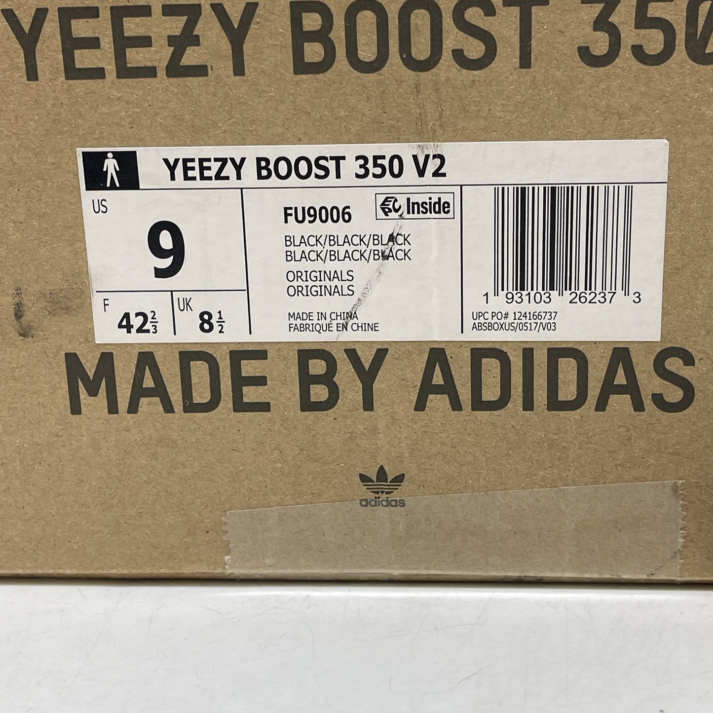 Size 9 - adidas Yeezy Boost 350 V2 Low Black Non-Reflective (FU9006)