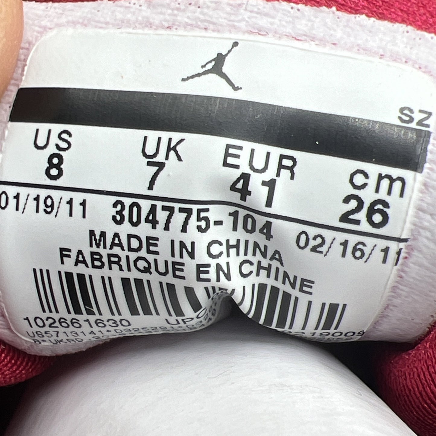 Size 8 - Air Jordan 7 Retro 2011 Cardinal (304775-104)