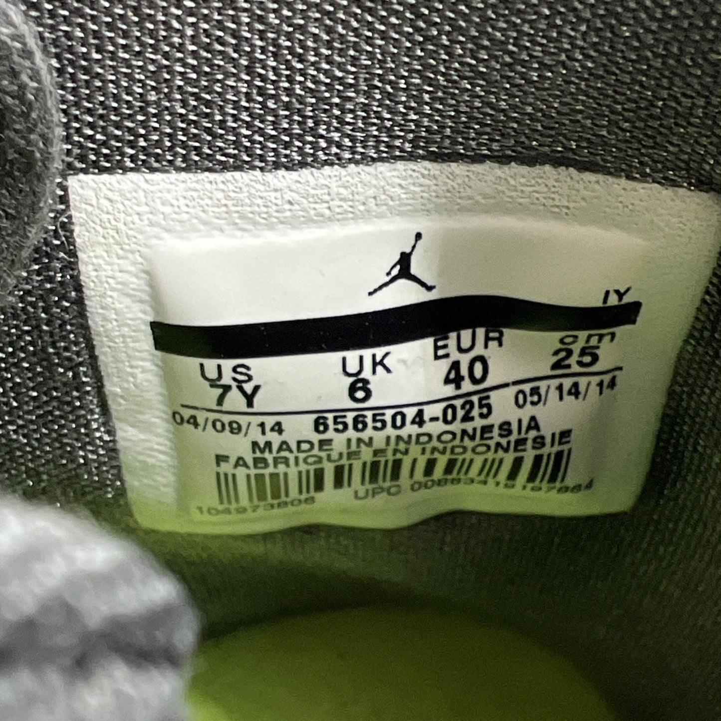 Size 7Y - Jordan Nike Air Future Gray Volt (656504-025)