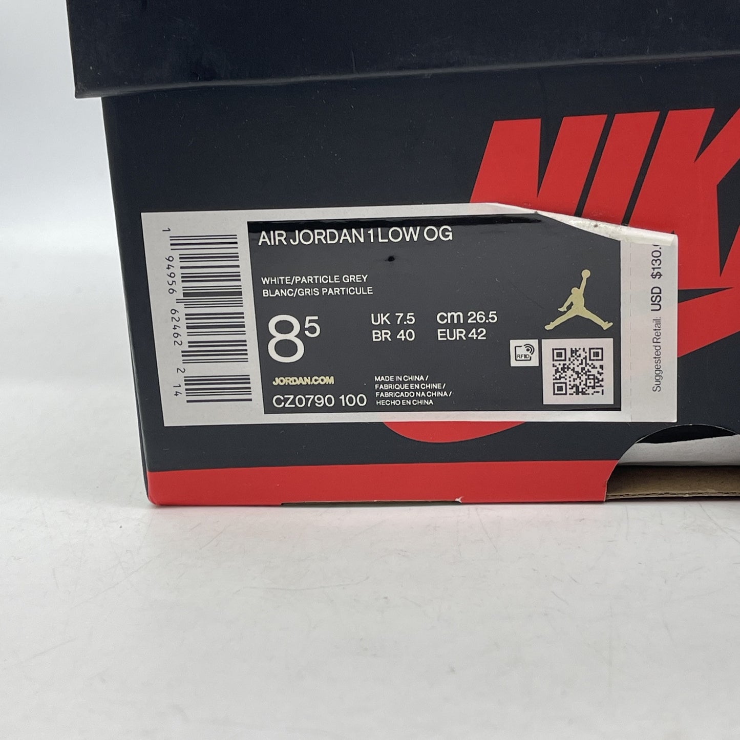 Size 9.5 - Jordan 1 Low OG Neutral Gray White Suede Leather (CZ0790-100)