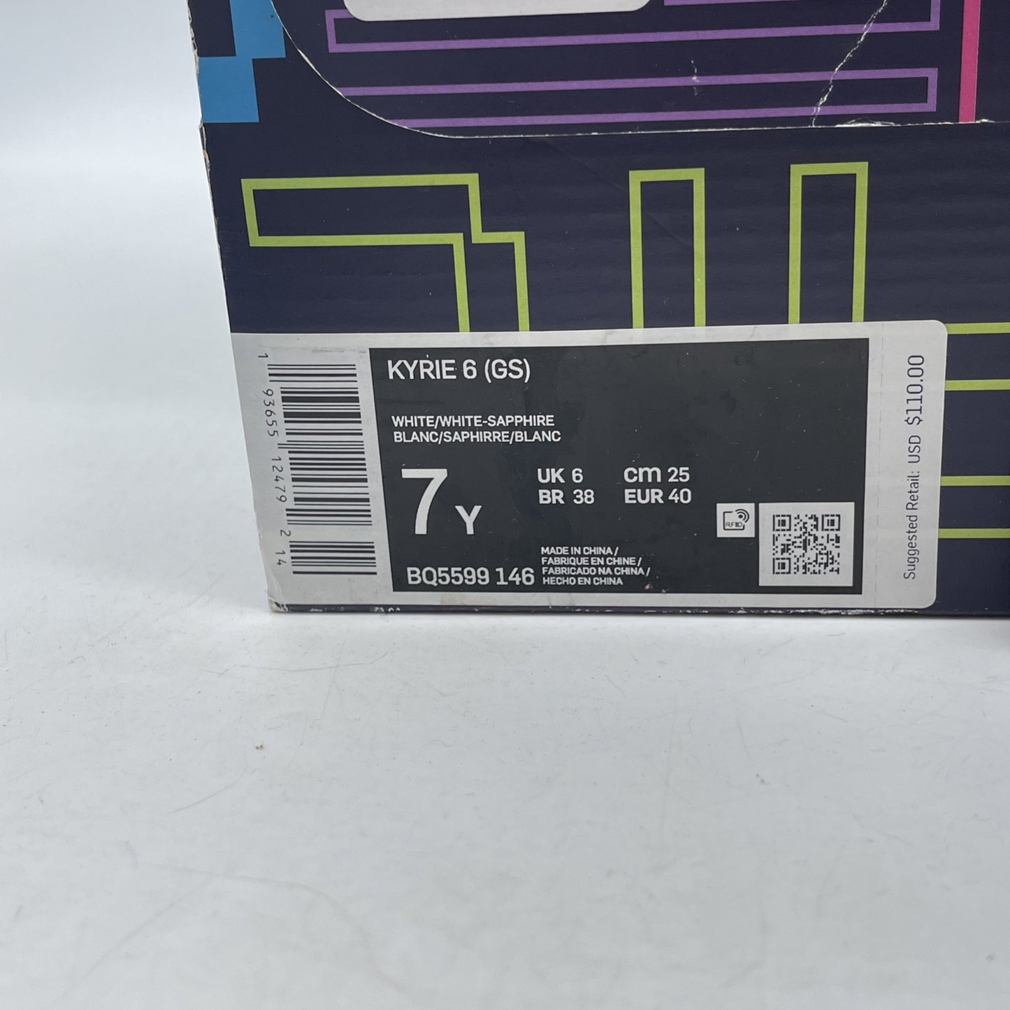 Size 7Y (GS) - Nike Kyrie 6 Mid Sapphire White Suede Leather (BQ5599-146)