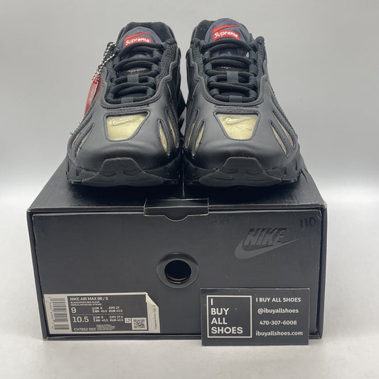 Size 9 - Nike Supreme x Air Max 96 Black Red Suede Leather (CV7652-002)