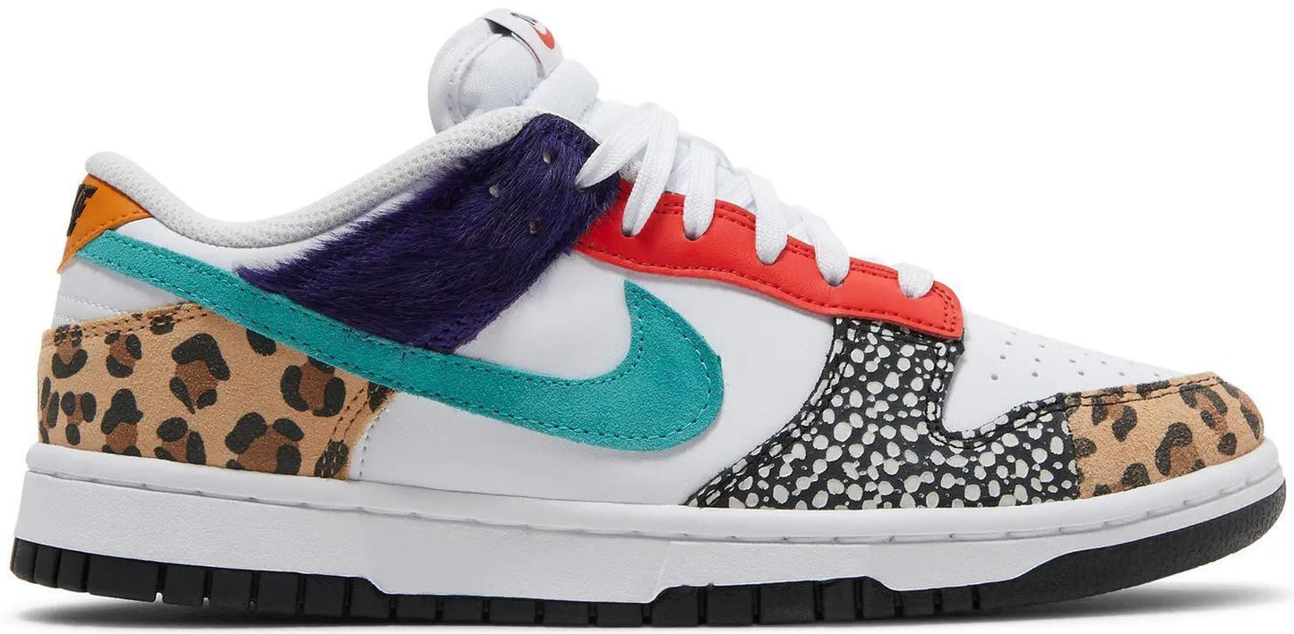Size 13W - Nike Dunk SE Low Safari Mix White Black Suede Leather (DN3866-100)
