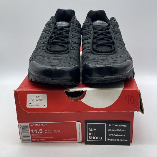 Size 11.5 - Nike Air Max Plus Low Triple Black Suede Leatger (604133-050)