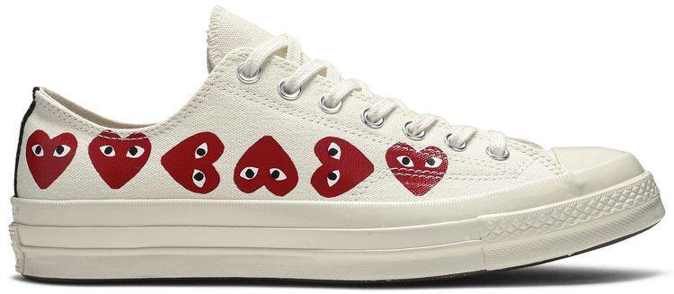 Size 9 -Comme des Garçons Play x Converse Chuck 70 Top Low Multi Heart (162975C)
