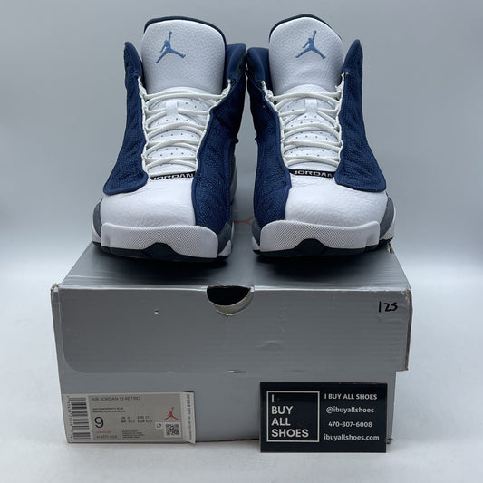Size 9 - Jordan 13 Retro Mid Flint Grey White Blue Suede Leather (414571-404)