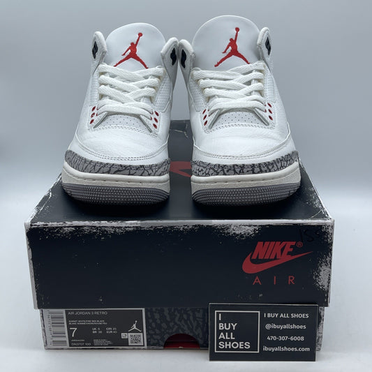 Size 7 - Jordan 3 Retro Mid White Cement Reimagined Suede Leather (DN3707-100)