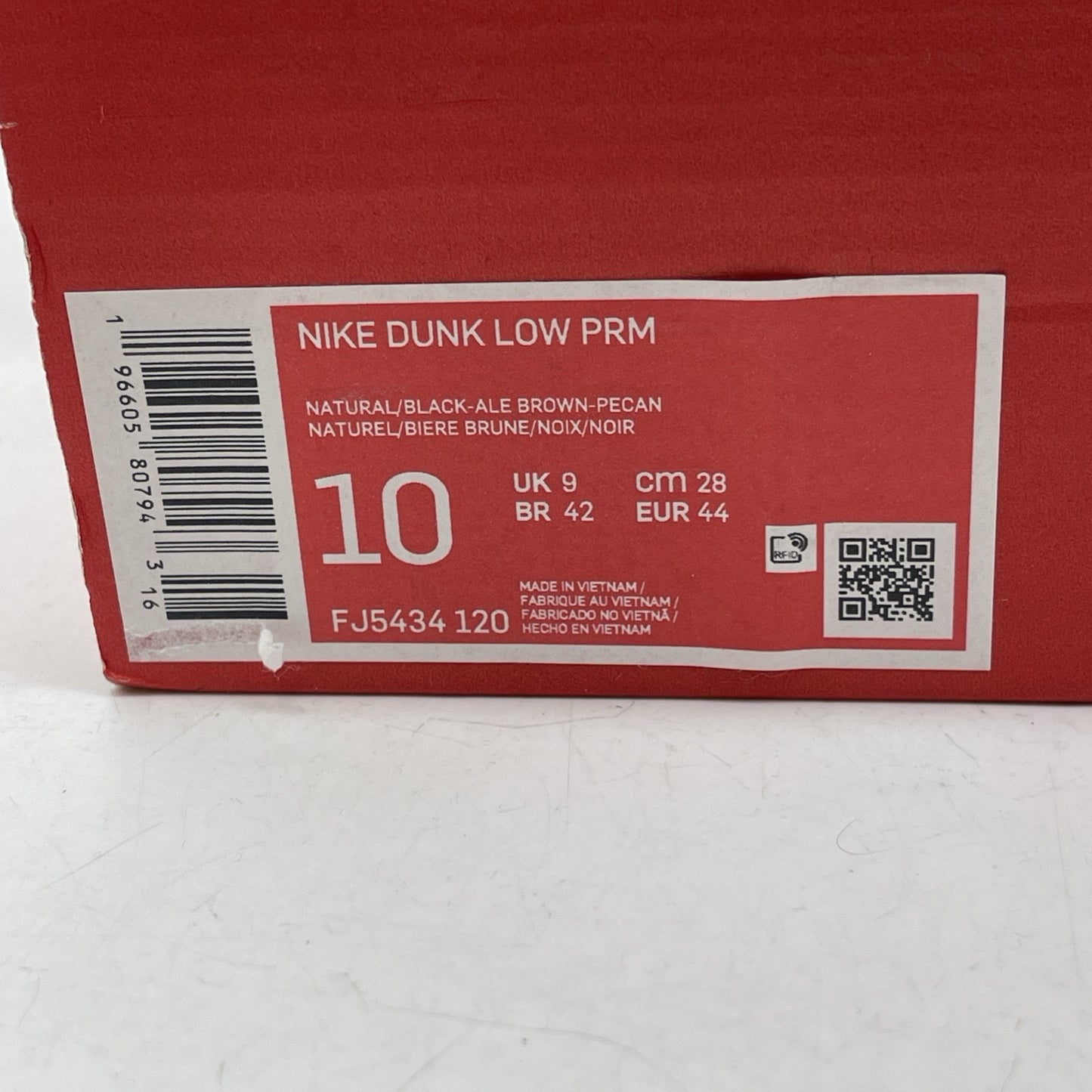 Size 10 - Nike Dunk Low Natural Black Ale Brown Pecan Dark Driftwood -FJ5434-120