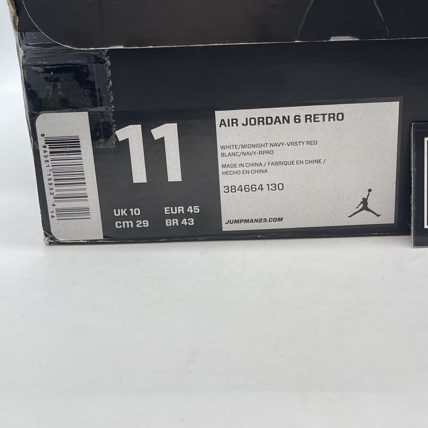 Size 11 - Air Jordan 6 Retro 2012 Olympic White Blue Leather (384664-130)