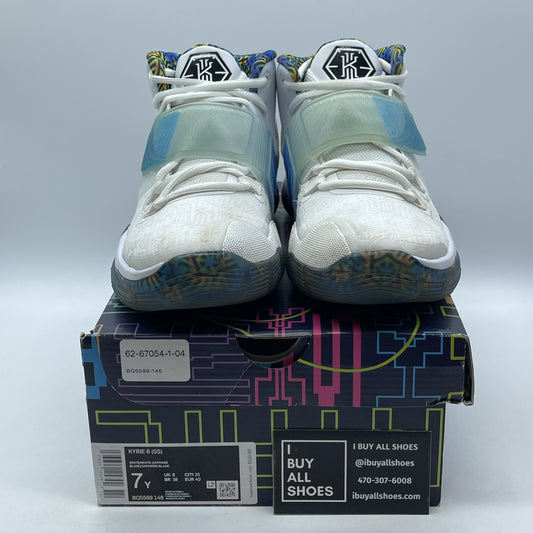 Size 7Y (GS) - Nike Kyrie 6 Mid Sapphire White Suede Leather (BQ5599-146)
