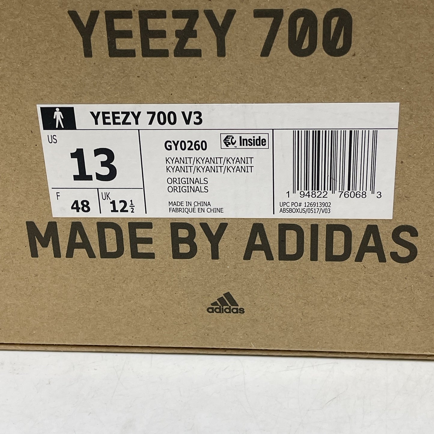 Size 12 - adidas Yeezy 700 V3 Kyanite Brown Black Blue Suede (GY0260)