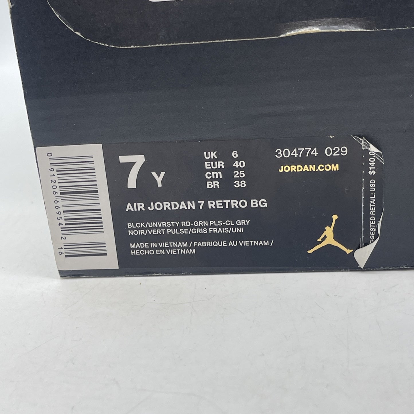 Size 7Y (GS) - Jordan 7 Retro Mid Marvin the Martian Black Red (304774-029)