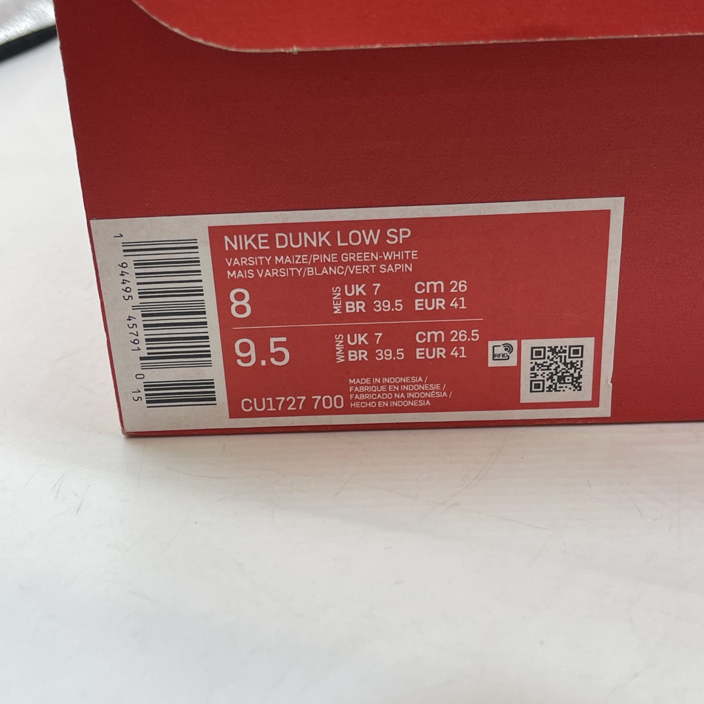 Size 8 - Nike Dunk SP 2020 Low Brazil Green Yellow Leather (CU1727-700)