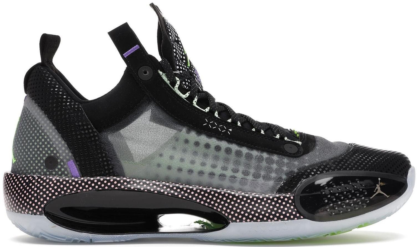 Size 11 - Air Jordan 34 Low Vapor Green Blue Black Suede (CZ7750-003)