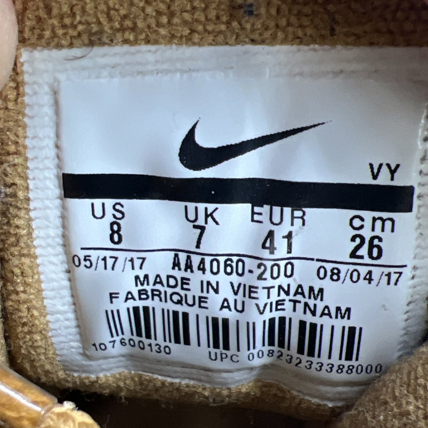 Size 8 - Nike Air More Uptempo Premium Wheat (AA4060-200)