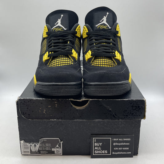 Size 10 - Jordan 4 Retro Mid Thunder Yellow Black White Suede (DH6927-017)
