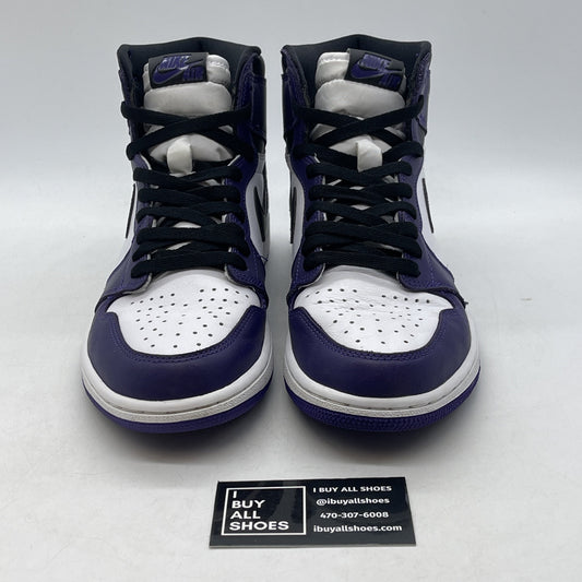 Size 9.5 - Jordan 1 Retro OG High Court Purple 2.0 White Black Leather