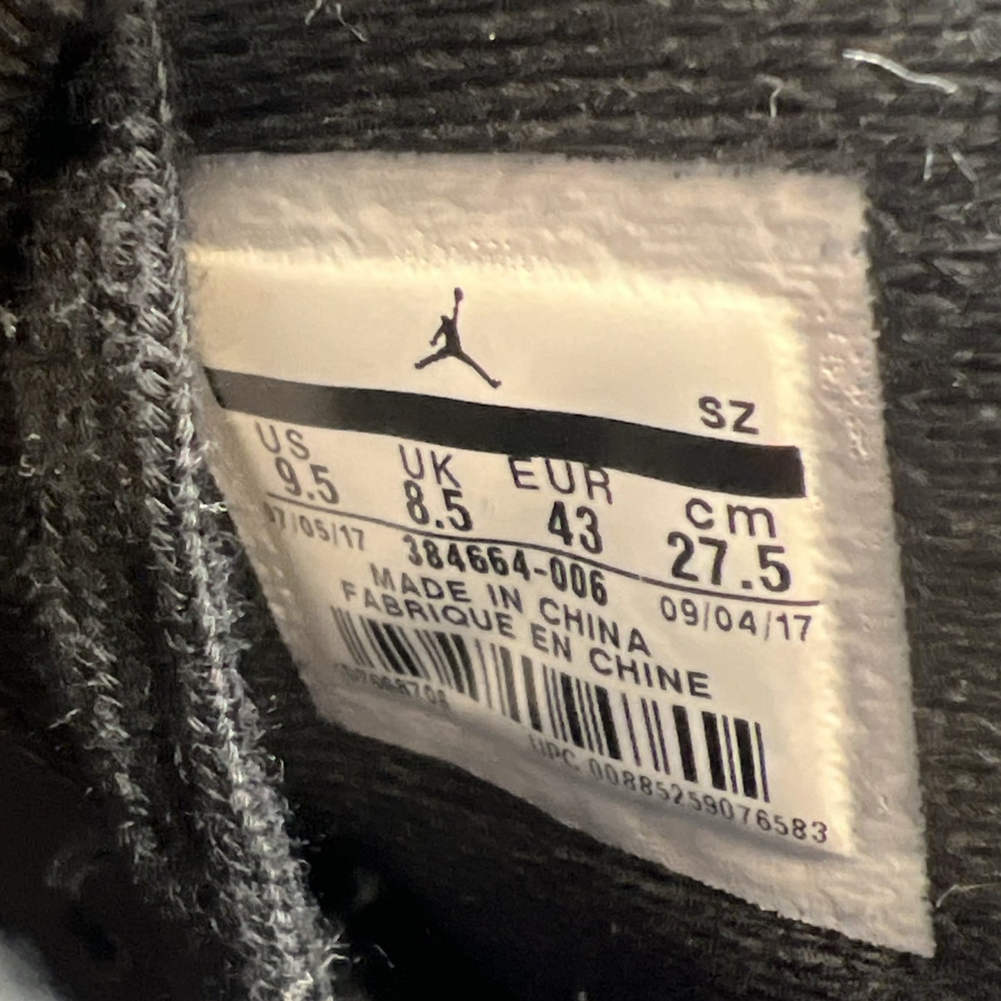 Size 9.5 - Air Jordan 6 Retro UNC (384664-006)