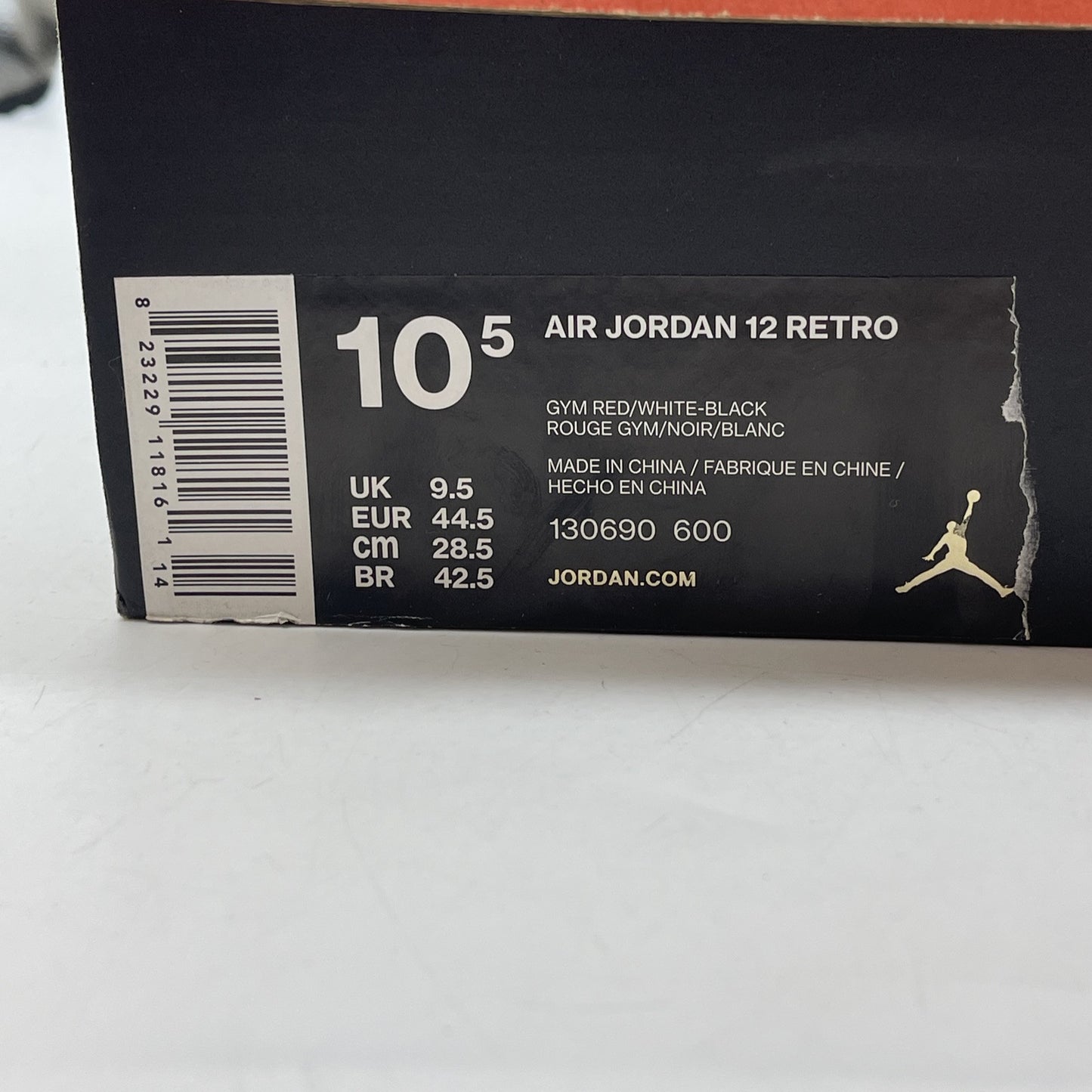 Size 10.5 - Air Jordan 12 Retro Gym Red White Black Leather (130690-600)