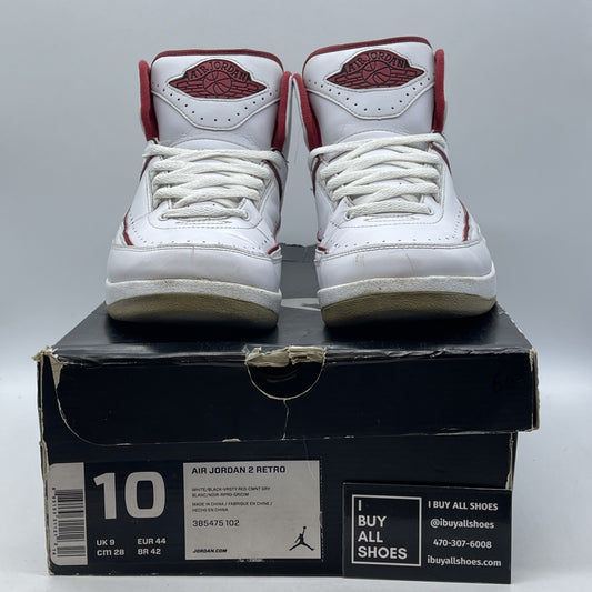 Size 10 - Air Jordan 2 Retro Chicago Home White Red Leather (385475-102)
