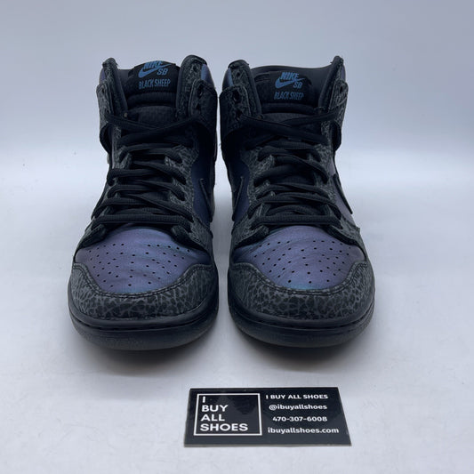 Size 9.5 - Nike Black Sheep x Dunk SB High Black Hornet Purple (BQ6827-001)