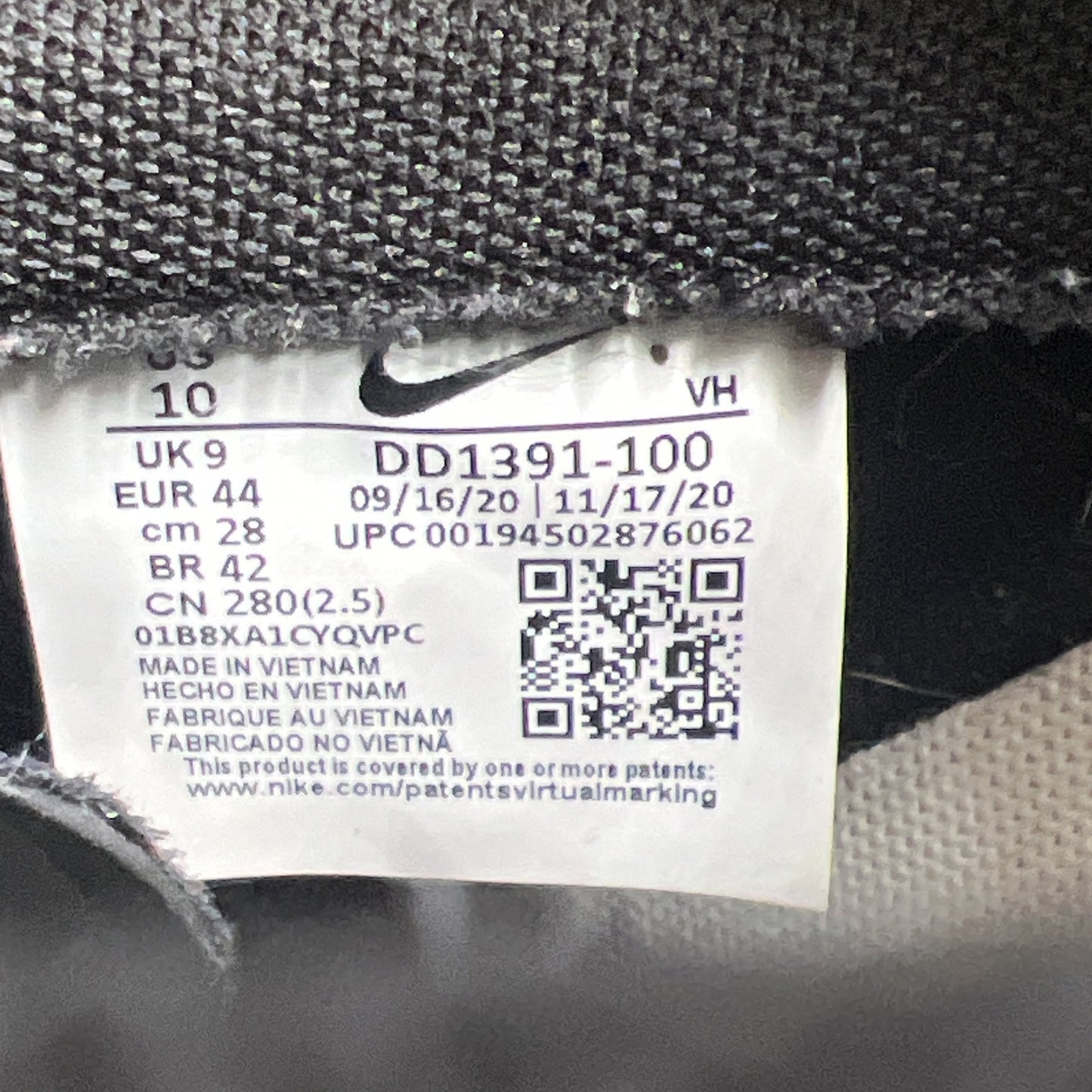 Size 10 - Nike Dunk Low Black White (DD1391-100)