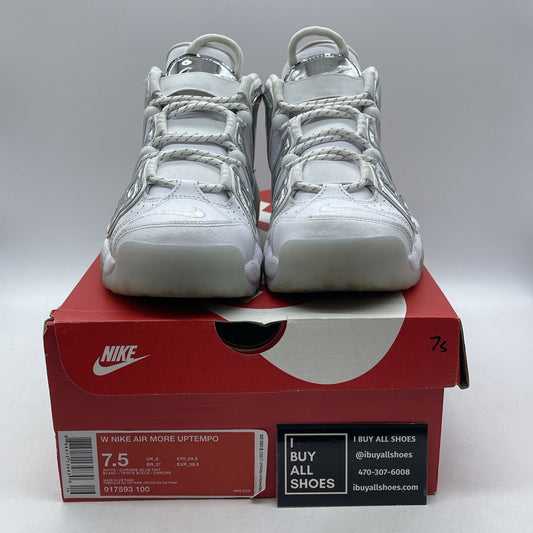 Size 8.5W - Nike Air More Uptempo Chrome White Suede Leather (917593-100)