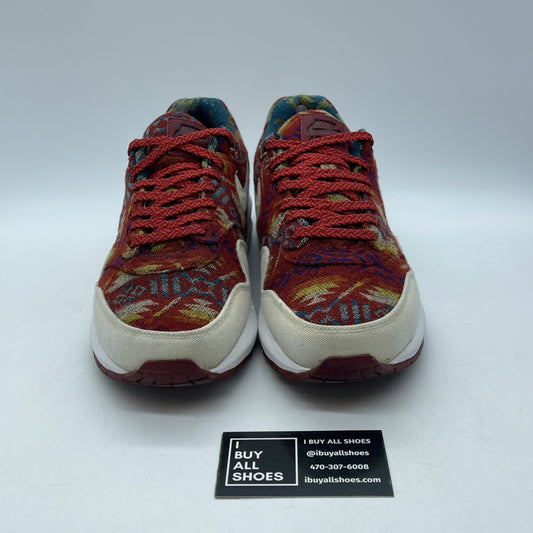 Size 10.5 - Rare Nike Air Max Pendleton Shoes Red Blue Tan Suede (910088-001)