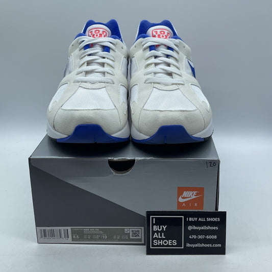 Size 8.5 - Nike Air 180 White Ultramarine Solar Red Suede White (FJ9259-100)