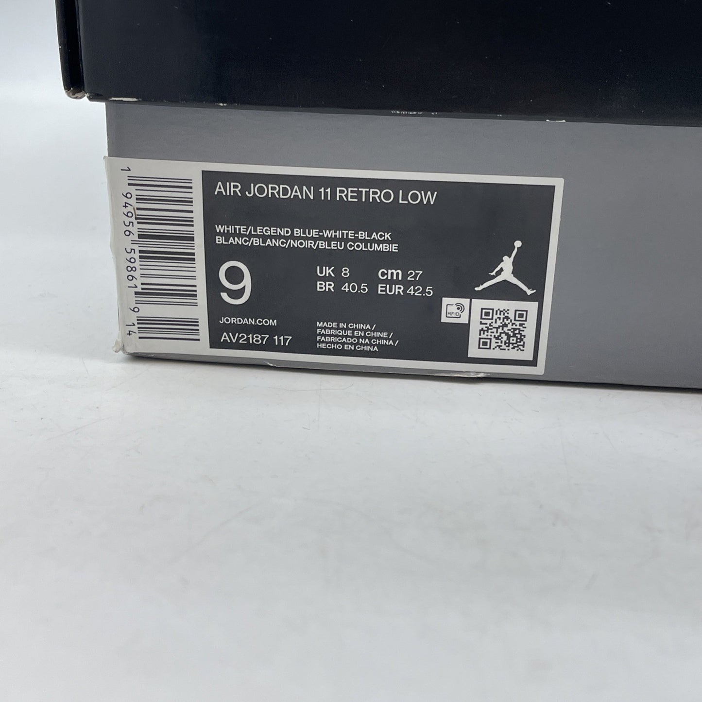Size 9 - Jordan 11 Retro Low Legend Blue White Leather (AV2187-117)