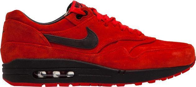Size 10.5 - Nike Air Max 1 Prm Pimento Black Red Suede (512033-610)