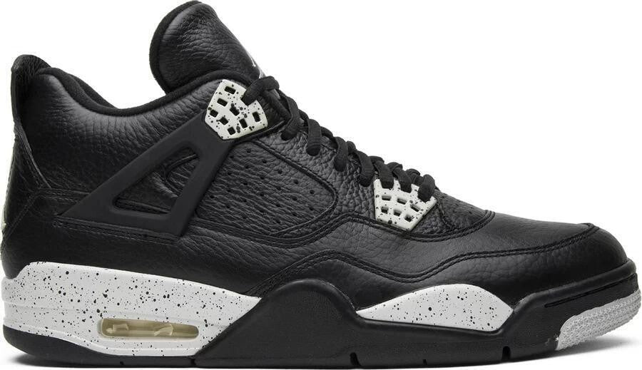 Size 12 - Jordan 4 Retro LS oreo 2015 Black Grey Leather (314254-003)