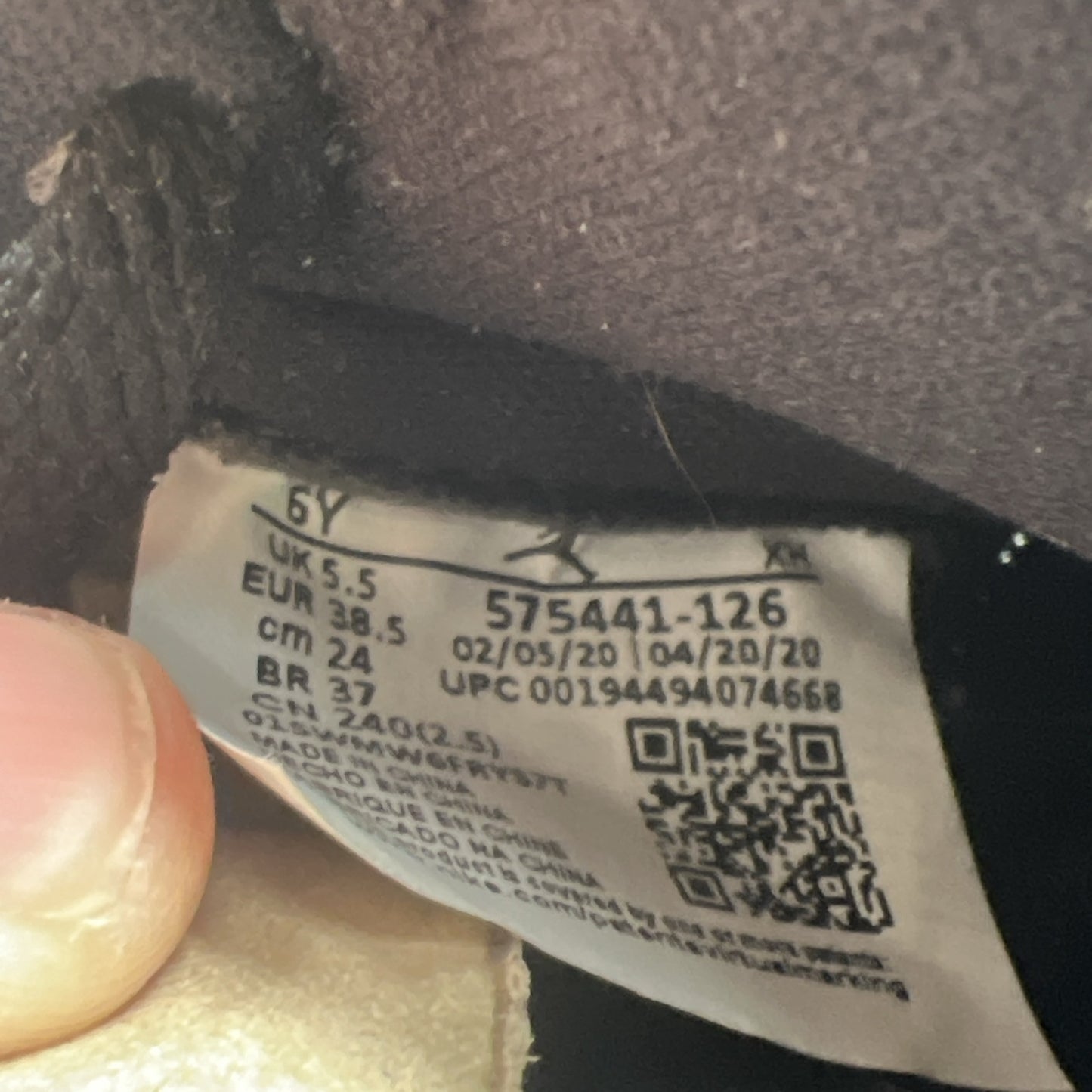 Size 6 - Air Jordan 1 Retro High OG Smoke Gray 2020 (575441-126)