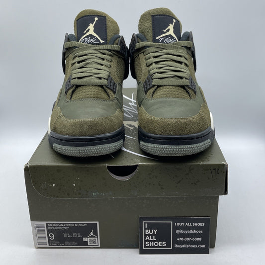 Size 9 - Jordan 4 SE Retro Low Craft Olive Black Green Suede (FB9927-200)