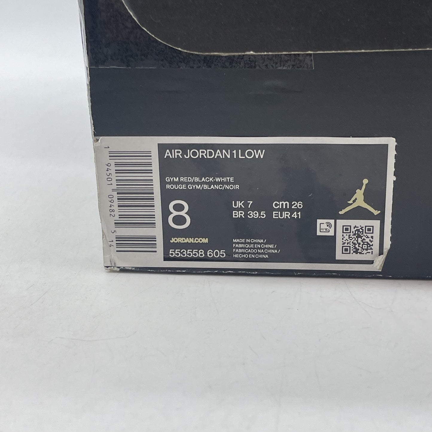 Size 8 - Air Jordan 1 Low Reverse Bred Black Red Leather (553558-605)