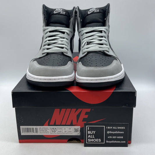 Size 10.5 - Jordan 1 Retro OG High Shadow 2.0 Grey Black Suede (555088-035)
